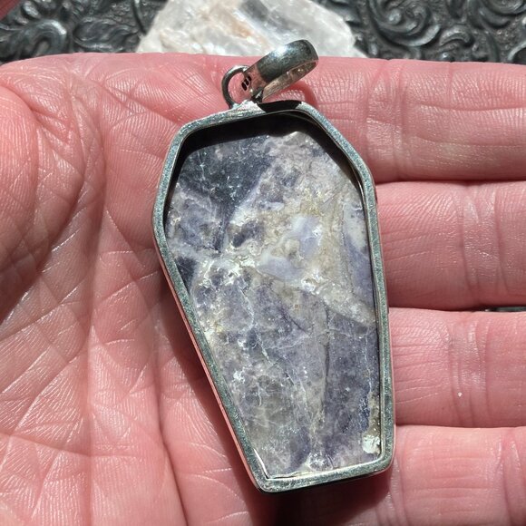 Opalized Fluorite Coffin Pendant Stone Crystal Jewelry - Picture 8 of 8
